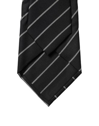 Dolce & Gabbana Diagonal-Striped Wool Blend Necktie - Black