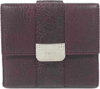 Gucci Bordeaux Leather Gg Leather Wallet (Bi-Fold) (Pre-Owned)