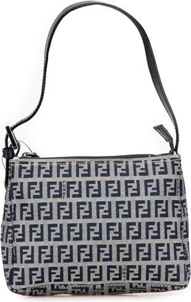 Fendi 2000-2010 Zucchino Canvas Pochette schoudertas - Grijs