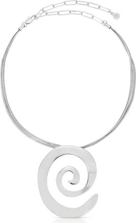 Ettika Womens Aura Swirl Necklace In Silver Plated
