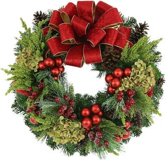 Creative Displays Inc. 26In Holiday Wreath With Hydrangea