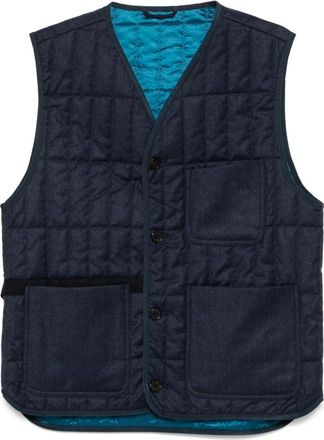 Paul Smith Blue Wool-Cashmere Quilted Gilet