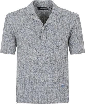 Dolce & Gabbana Gebreide Jumper met Vlechtpatroon - Heren - Polos - Grijs - S - Linnen - Tops