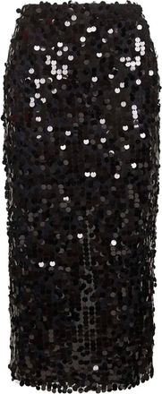Blanca Vita Gonna midi con paillettes - Nero