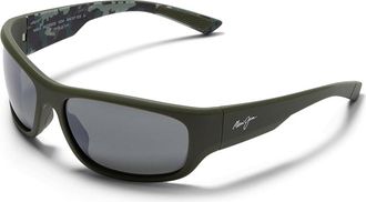 Maui Jim Mauklele Large Fashion Mens Sunglasses Matte Military Green W/Camo/Neutral Grey Polarized, Nylon