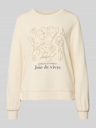 Soyaconcept Sweatshirt mit Label-Print Modell BANU in Ecru, Gr&ouml;&szlig;e XXL