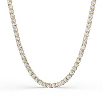 Diamond2Deal 14K Gold 5CTW Lab Grown Diamond Straight Line Tennis Necklace 18 5 Ct