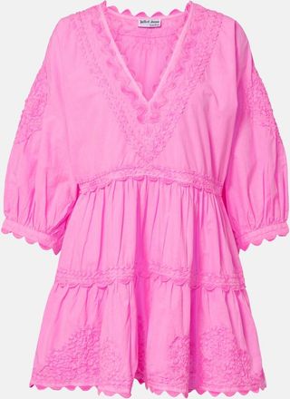 Juliet Dunn Embroidered cotton minidress