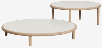 Sklum Set De 2 Mesas De Centro Redondas En Madera De Acacia Olivia Sklum