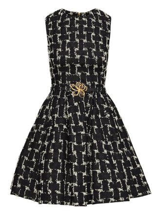 Oscar De La Renta woven jacquard mini dress - women - Cotton/Elastane/Denim - 12 - Blue
