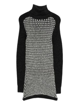 Gianfranco Ferre 1997s roll-neck sweater - women - Mohair/Wool/Polyamide - S - Grey