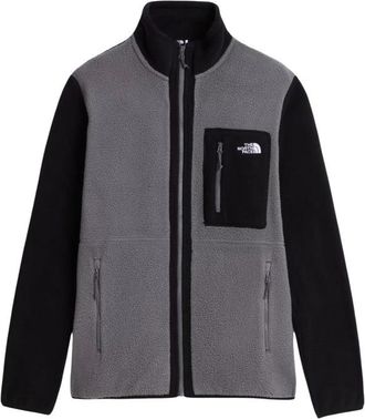 The North Face Grey Mock Collar Logo Jacket