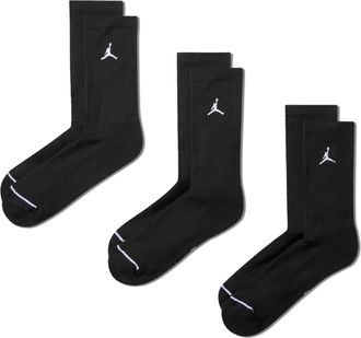 Nike Jordan Everyday Cushioned Crew Socks (6 Pairs) in Black | HV6228-010