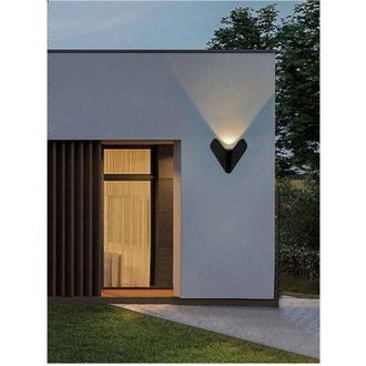 Trade Shop Trade Shop Traesio - Trade Shop - Applique Led Esterno Parete 12 W Alluminio Nero Luce Fredda Calda Naturale Es61