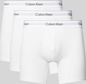 Calvin Klein Underwear Boxershorts mit elastischem Label-Bund im 3er-Pack in Weiss, Größe XL