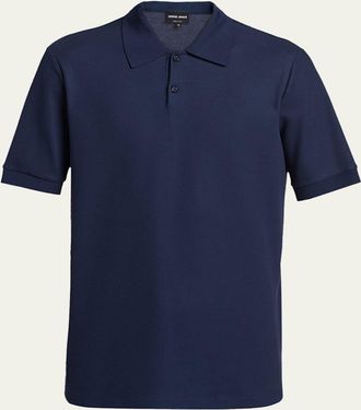 Giorgio Armani Mens Cotton Pique Classic-Fit Polo Shirt