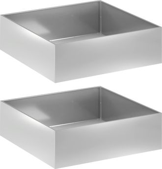 vidaXL Macetero De Jard&iacute;n 2 Uds. Plateado 100 X 100 X 30 Cm Vidaxl