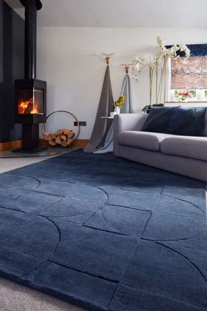 Origin Store Penny Rug in Navy | Size: 120 cm x 170 cm