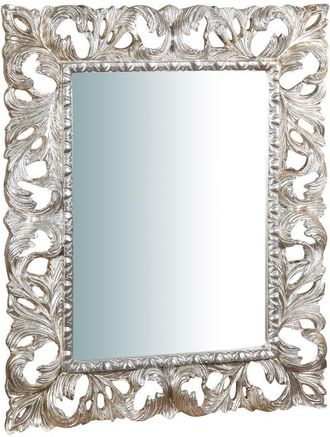 Biscottini International Biscottini - Silver leaf finishing wooden Hanging Wall Mirror L82XD6XH101 cm. made in italy
