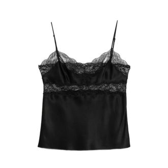 Nili Lotan Felicie Top met Kant - Dames - Tops zonder mouwen - Zwart - XS - Tops