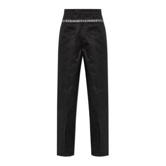 Maison Margiela Straight Trousers, male, Black, Size: XL Checked Waistband Regular Trousers