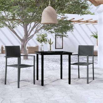 vidaXL Juego De Comedor Para Jard&iacute;n 3 Piezas Negro Vidaxl