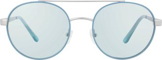 Guess Blue Mirror Round Ladies Sunglasses GF0367 10X 53