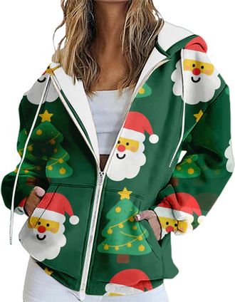 Generic christmas jumper,christmas tops women, Fashionable Casual Comfort Printed Long Sleeve Top Loose Sweatshirt Long Length Sweaters (MR2, XXXL)&