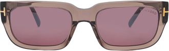 Tom Ford Ezra Bordeaux Mirror Rectangular Mens Sunglasses FT1075 45U 54