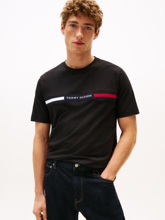 Tommy Hilfiger T-Shirt TOMMY HILFIGER HILFIGER CHEST INSERT, Herren, Gr. XXL, schwarz, Single Jersey, Obermaterial: 100% Baumwolle, regular fit normal, Rundhals, Shi