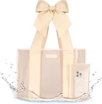 Case-Mate Womens Large Tote Bag, Ecru Raffia, L