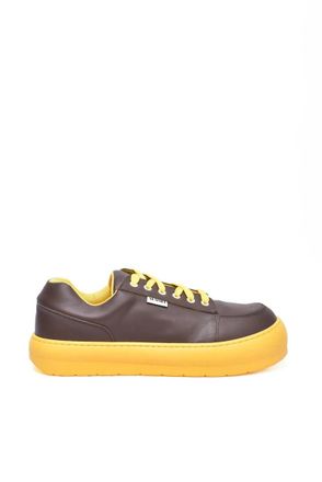 Sunnei Leather Sneaker - Brown/Yellow