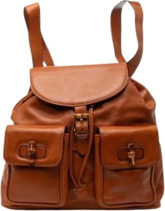Gucci Pre-owned Backpacks, female, Brown, Size: ONE SIZE Pre-owned Vintage Backpack