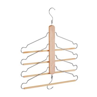 Relaxdays Pack De 5 Perchas M&uacute;ltiples Ahorra Espacio, Beige, Madera Y Metal, 49 X 42,5 X 2,5 Cm - Relaxdays