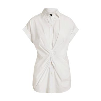 Ralph Lauren Camicia a maniche lunghe in tessuto setoso elasticizzato - - Blouses & Shirts - Donna - Bianco - L