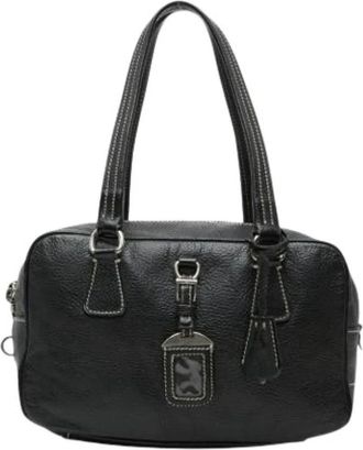 Prada Pre-owned Vintage Boston Bag - Dames - Vintage Handtas - Zwart - ONE Size - Leer - Vintage