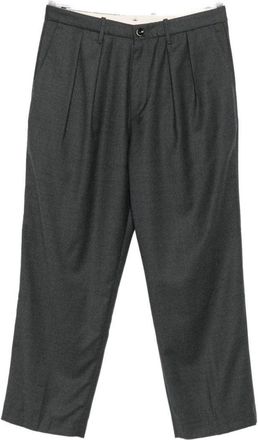 Nine In The Morning Tailored Dark Grey Trousers With Pleated Front