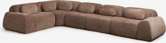 Sklum Sof&aacute; Modular Rinconera De 5 Piezas En Chenilla Envasado Al Vac&iacute;o Merida Sklum