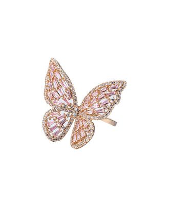 Eyecandy LA Eye Candy La Rose Gold Plated Stunning Cz Butterfly Ring