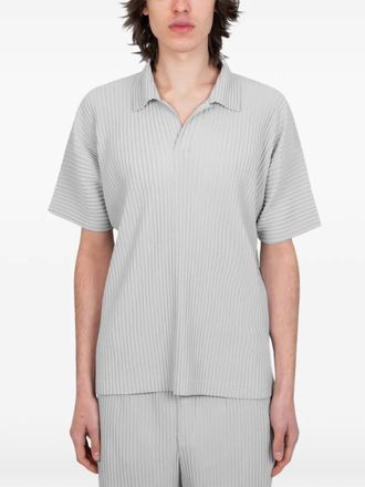Homme Pliss&eacute; Issey Miyake pleated polo shirt - Grey