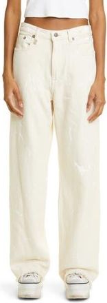 R13 Darcy Loose Wide Leg Jeans in Koze Ecru/White Paint at Nordstrom Rack, Size 29