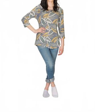 Papillon Leaf Design Soft Sweater In Grey