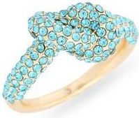 Nordstrom Rack Pav&eacute; Crystal Knot Ring in Aquamarine- Gold at Nordstrom Rack, Size 7