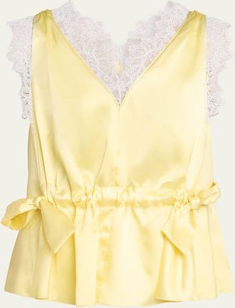 3.1 Phillip Lim Sleeveless Satin V-Neck Top