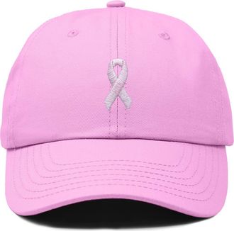 Dalix Pink Ribbon Dad Cap in Light Pink at Nordstrom