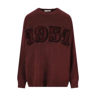 Max Mara Fido Sweater - Dames - Ronde hals truien - Bruin - L - Wol - Truien & Vesten