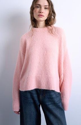 Topshop Fluffy Crewneck Sweater in Pink at Nordstrom Rack, Size Large