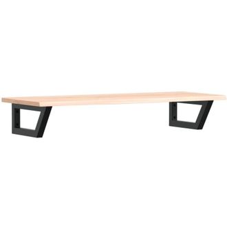 vidaXL Vidaxl - Estante De Lavabo De Pared De Acero Y Madera Maciza De Roble