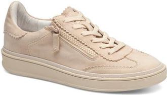 Johnston & Murphy Ashley Side Zip Sneaker in Sand Kid Suede at Nordstrom, Size 8.5