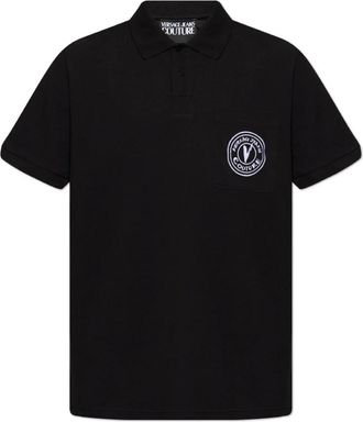 Versace Jeans Couture Polo met logo - Heren - Polos - Zwart - L - Katoen - Tops